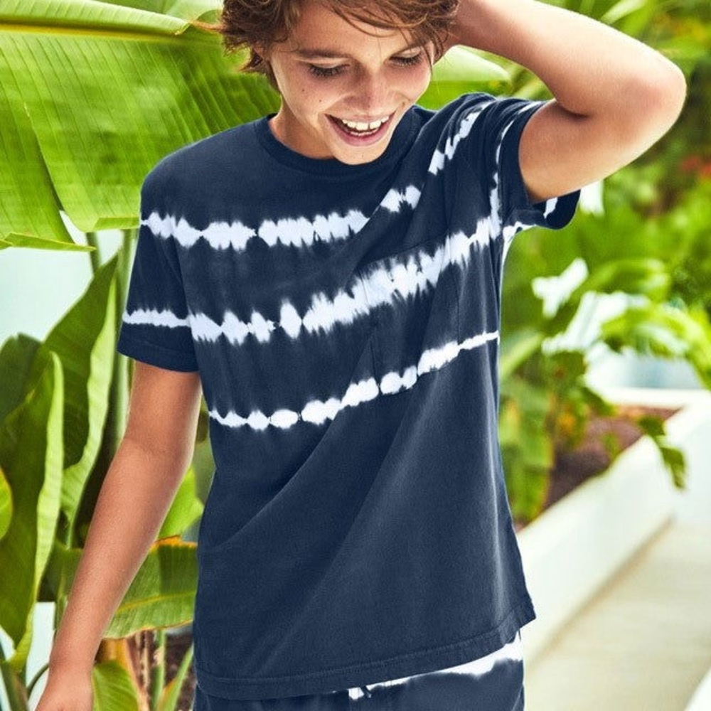 Size 12 Boys Mayoral Short Sleeve Tee in Navy and White